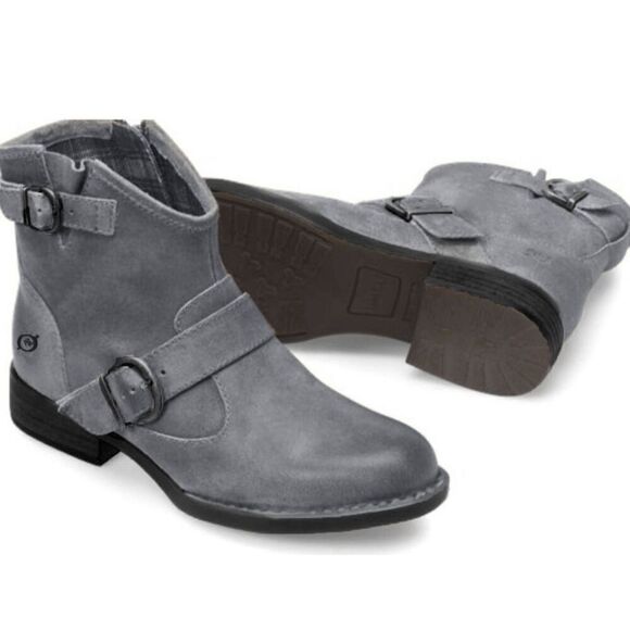 BORN Regis Grey Distressed  Leather Ankle Boot Size 10 - Picture 1 of 10